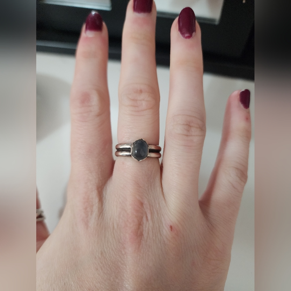 Silver Moonstone Ring - image 1